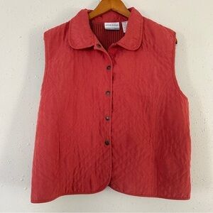 Alfred Dunner Coral Pink Quilted Vest 18 Petite Casual